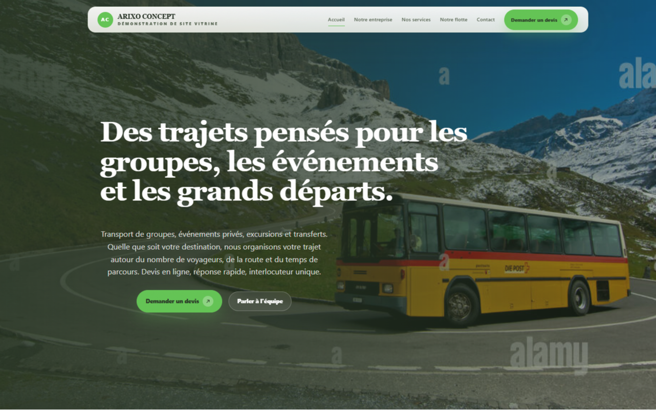 Aperçu du projet Entreprise de transport