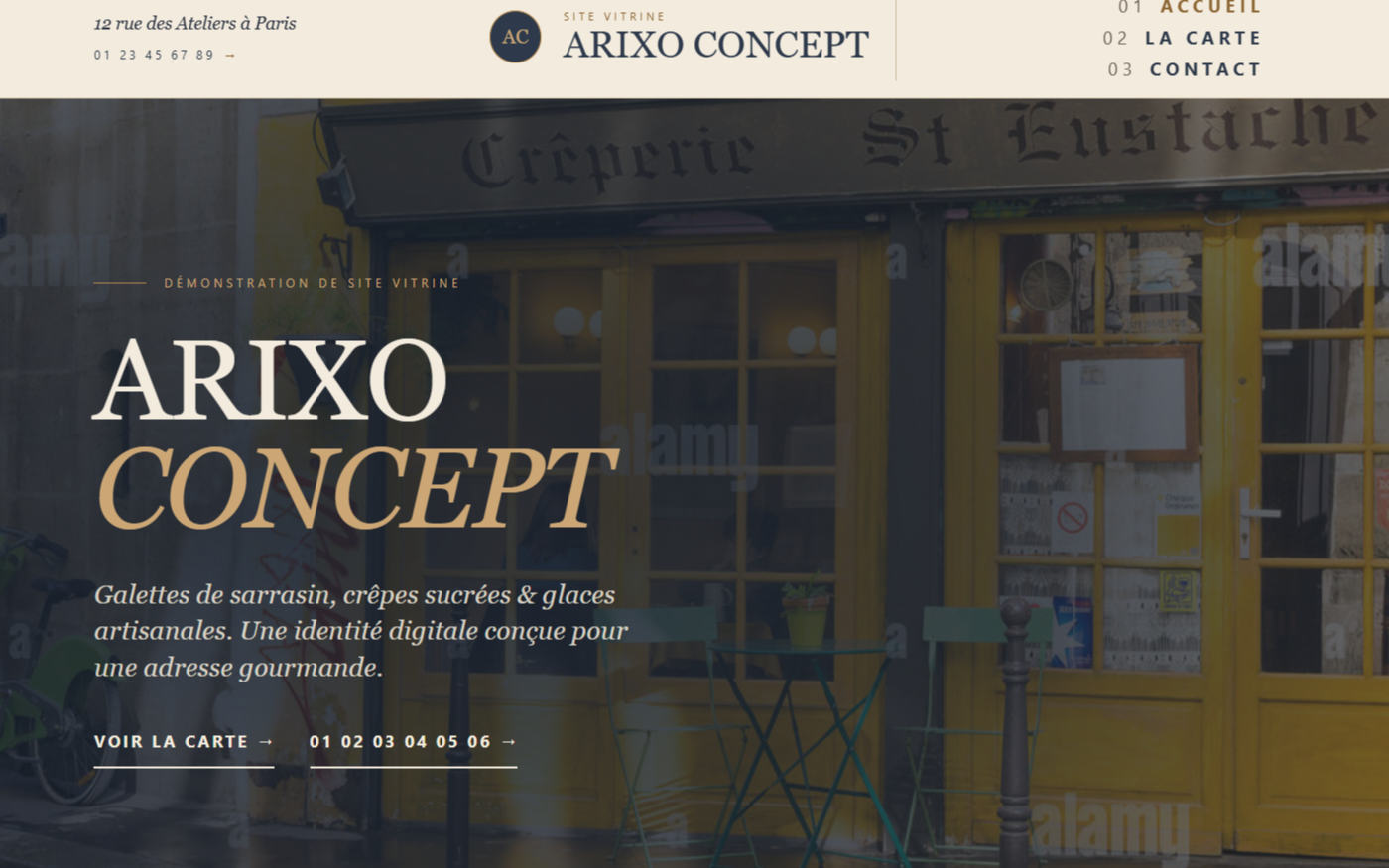 Aperçu du projet Création d’un site vitrine pour une crêperie