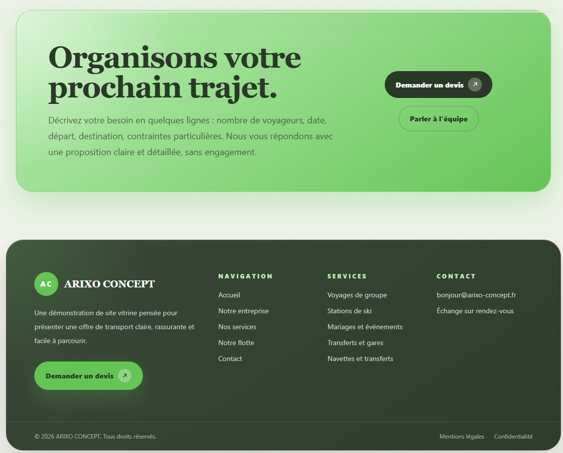 CTA et Footer