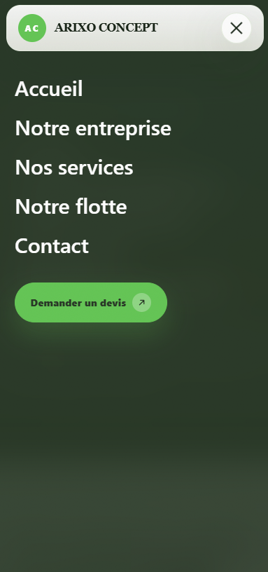 Menu du mobile