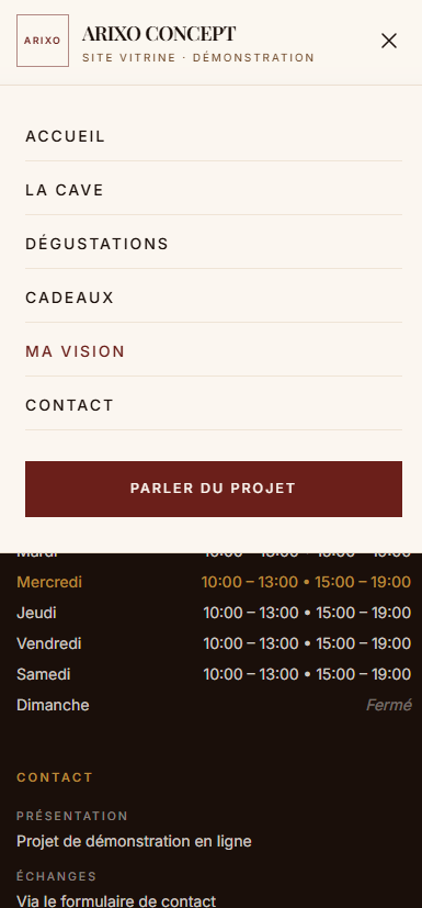 Menu mobile